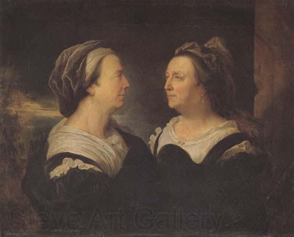 Hyacinthe Rigaud Two Views of the Artist's Mother (mk45) France oil painting art